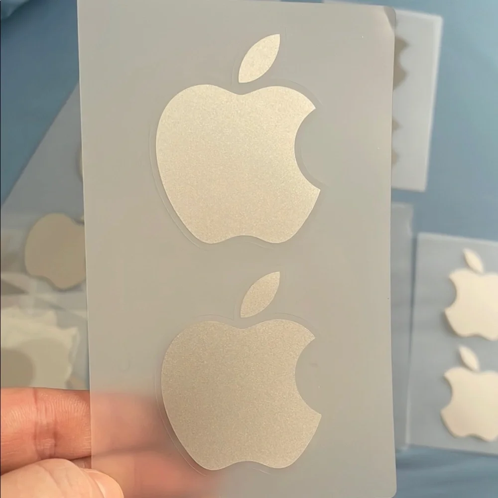 Apple Logo Stickers in Silver